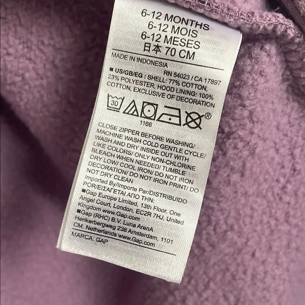 Two footies GAP Purple and dog One Piece with Hood 6-12months